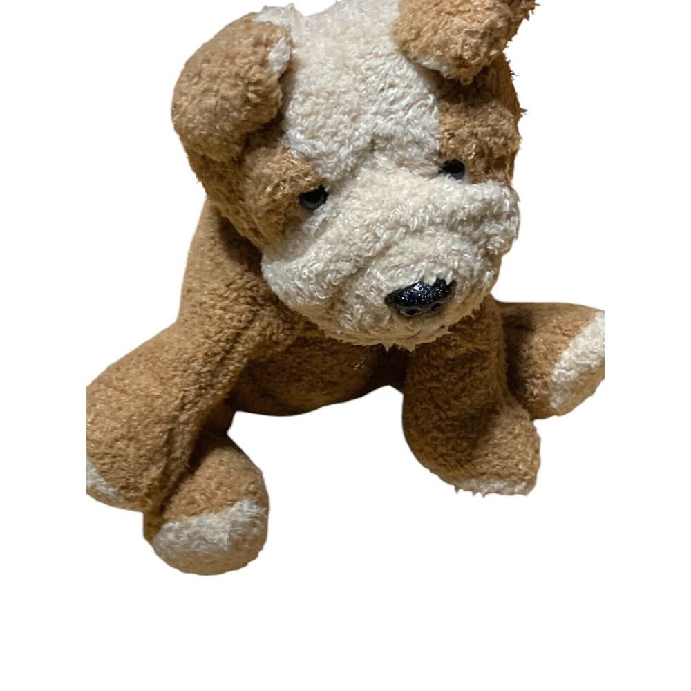 Russ Berrie Luv Pets Bullet Bulldog Dog Plush 5" Stuffed Animal Brown Tan w/ Tag